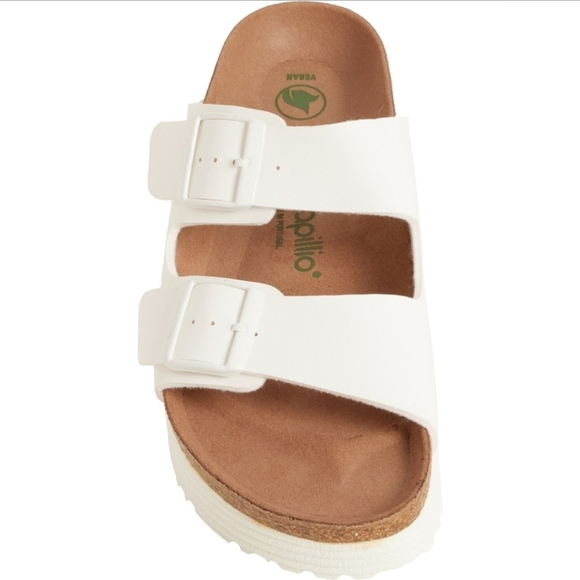 Birkenstock Made in Portugal Arizona Grooved Platform White Sandals -Birk-Flor® - Picture 2 of 5